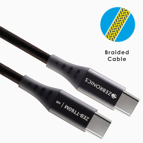 ZEBRONICS USB Type C Cable 1.5 m Zeb Tt60M - ZEBRONICS : Flipkart.com