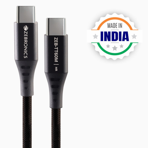 ZEBRONICS USB Type C Cable 1.5 m Zeb Tt60M - ZEBRONICS : Flipkart.com