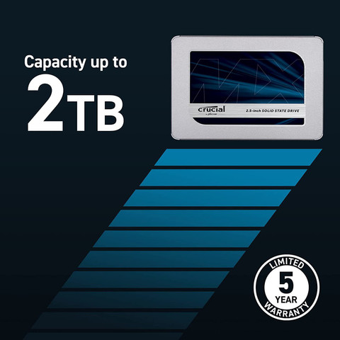Crucial MX500 500 GB Desktop, Servers Silver SATA Internal Solid