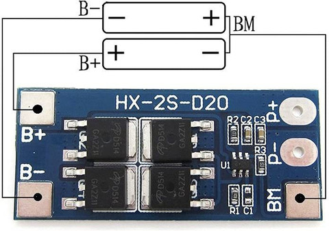 2pcs BMS 7S 20A Protection Board - Carte PCB Pour Batterie Lithium 18650 Li-ion Avec Équilibrage
