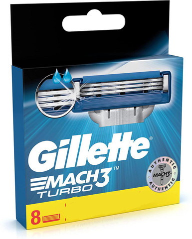 Gillette mach3 turbo shaving blades pack of 8 - Price in India
