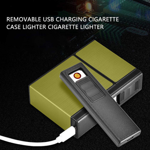 cigarette gadgets FITUP ™ FOCUS Cigarette Box Lighter USB Rechargeable Tungsten Turbo  Lighters Tobacco Holder Case Portable Electronic Smoking Gadgets 3 in 1  (20) Pc Cigarette Box Holder Cum Lighter USB Rechargeable Cigarette Lighter
