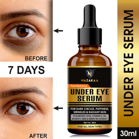 NAZAKAA Under Eye Serum to Reduce Dark Circles, Puffiness and Fine Lines  with Coffee, Cucumber, Aloe Vera, Avocado & Vitamin E -For Men & Women- -  Price in India, Buy NAZAKAA Under