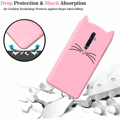 ELEF Back Cover for OPPO Reno 2z Ear Kitty Case 3D Cute Mustache