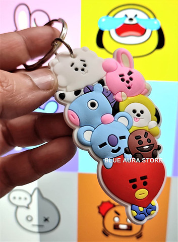 Blue Aura BT21 BTS All in One 7 Character Key ring Key Chain Price