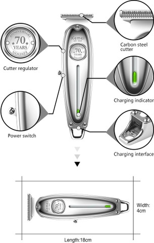 Kemei KM-1949 Trimmer 90 min Runtime 3 Length Settings Price in