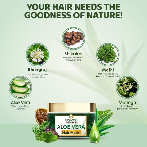 Himalayan Organics Aloevera Hair Mask with Bhringraj | No Parabens &  Sulphates - 200ml - Price in India, Buy Himalayan Organics Aloevera Hair  Mask with Bhringraj | No Parabens & Sulphates -