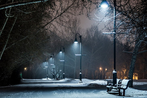 night bench wallpaper