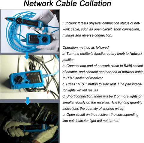 Techtest Wire Tracker Rj11 Rj45 Line Finder Multifunction Cable Tester ...