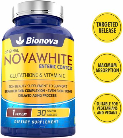 benefits of acetyl glutathione Bionova Novawhite tablets Glutathione Plus Vitamin C for skin lightening 30  tablets Price in India