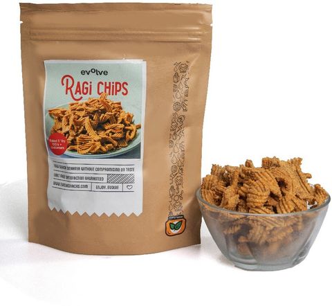 Evolve snacks Healthy Snacks Pack of 5| All Natural Real Ragi Chips ...