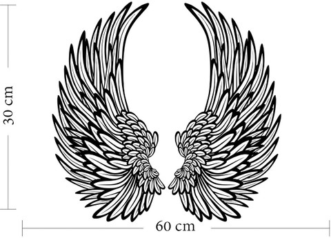 PICASSO SIGNAGE 60 cm Angel Wings Wall Sticker for Living Room