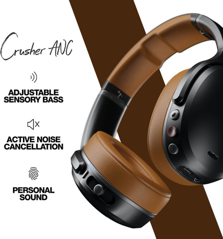 Skullcandy Crusher ANC BLACK/TAN重低音ノイキャン Skullcandy