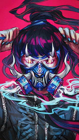gas mask anime wallpaper
