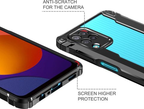 Fablue Rugged Armor Back Cover for Samsung Galaxy F12 (Black) - Image 3
