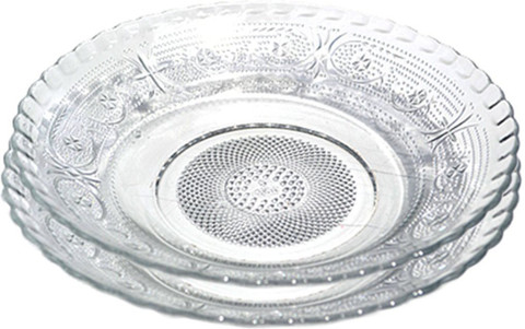 VINAR 9 inch Crystal Clear Glass Plate 2 PIC-Snack Plate (2 set