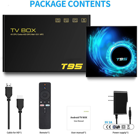 SYSTENE T95 Smart Android 10.0 4K TV Box With Smart MI Voice