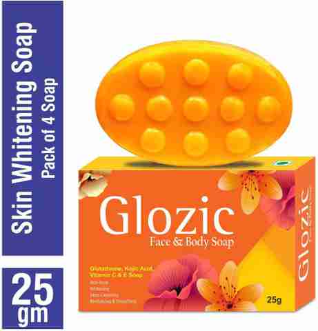 Glozic Glutathione, Kojic Acid & Vitamin C Soap ( Pack of 4 ) 100gm