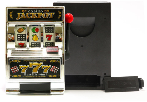 Vintage Jackpot Slot Machine Money Box