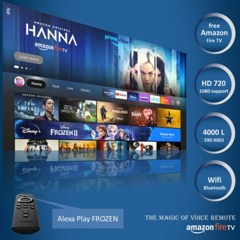 Egate K9 HD + Amazon Fire TV Stick (4000 lm / 2 Speaker