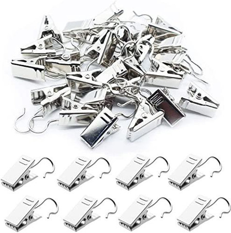 304 Stainless Steel Curtain Clips - 30 Pack Silver Display Clips