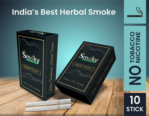 Smoky Herbals 100% Tobacco & Nicotine Free Cigarette ( Regular Flavour - 20  Sticks) Smoking Cessations Price in India