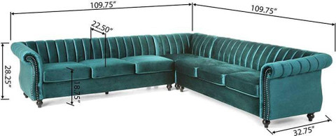 Smilemindia CORNER SOFA SET 7 SETAR LIVING ROOM WOODEN LEG SG18