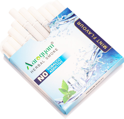 Aarogyam Herbals Tobacco & Nicotine Free Cigarette for Relieve Stres ( Mint  Flavour - 10 Sticks ) Smoking Cessations Price in India