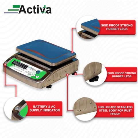 Weight Machine Mini Size ACTIVA Mini 20kg Stainless Steel weight machine for shop Weighing Scale ...