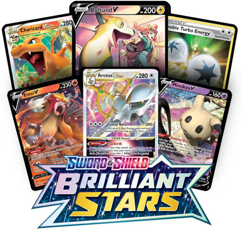 CrazyBuy Pokémon Sword & Shield Brilliant Stars tin with cards