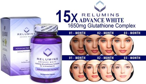glutathione 1650mg Relumins Advanced White Complex - 15X Dermatologist Formula Price in India - Buy Relumins Advanced White 1650mg Glutathione Complex 650mg of active ingredients COLOR:HALF CAST LATINO GOLD Metabolic Maintenance Analysis of brain imaging