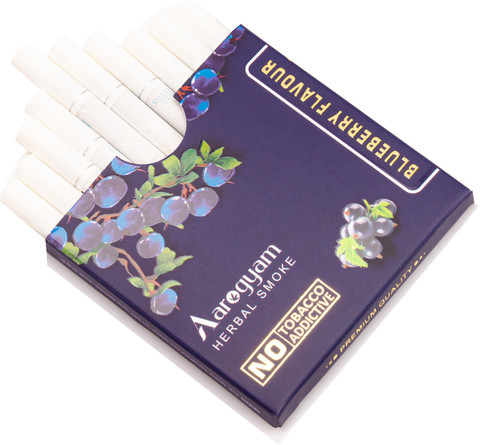cigarette blueberry Aarogyam Herbals Tobacco & Nicotine Free Cigarette for Relieve Stress ( Blueberry Flavour ) Smoking Cessations Price in India