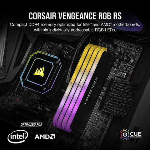 Corsair Vengeance RGB RS 16 GB 3200MHz C16 Memory (Black) DDR4 16