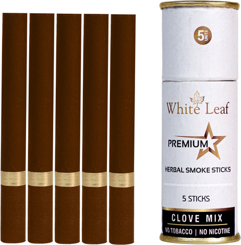 White Leaf Premium Herbal Cigarettes Tobacco Free Regular, Clove Flavour(10  Smoke, 1 Shot) Smoking Cessations Price in India