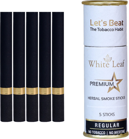 White Leaf Premium Herbal Cigarettes Tobacco Free Regular, Clove Flavour(10  Smoke, 1 Shot) Smoking Cessations Price in India