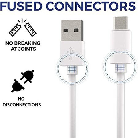 Câble De Recharge USB Type C Pour OPPO A54 5G - 1 Mètre, Blanc, Neuf