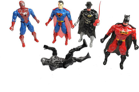 SPIDER-MAN BATMAN フィギュア 最終価格 QBIC Action Figure Set of 5 Combo / Spiderman, Superman, Batman