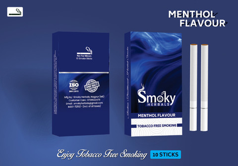 Smoky Herbals Menthol Flavour 100% Tobacco & Nicotine Free Cigarette ( Pack  of 2 ) Smoking Cessations Price in India