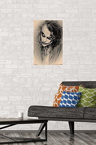 The Joker-Sketch Wall Poster, 14.725 in x 22.375 in, Premium