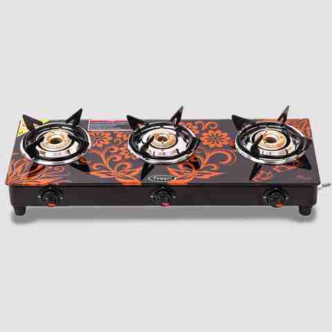 Fogger Designer Orange Glass Manual Gas Stove Price in India - Buy