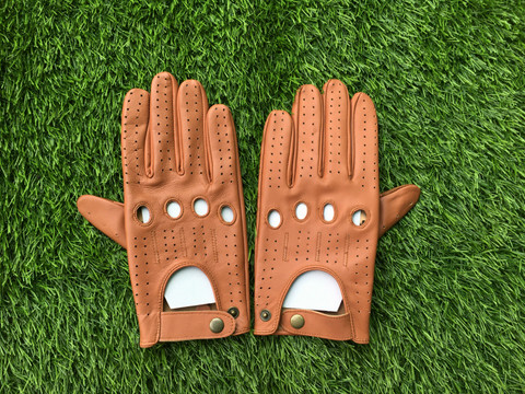 Men's Genuine Leather Driving Gloves - Dark Brown, Size 40, Unlined & Lightweight For Motorcycle/Car