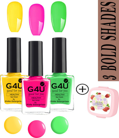 G4U Nail Polishes 3 Indian Bold Shades Nail Paints Set