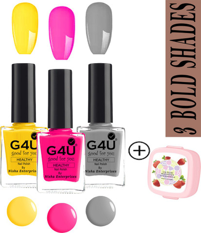 G4U Nail Polishes 3 Indian Bold Shades Nail Paints Set