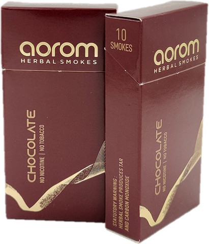 cigarette chocolate flavour AOROM Herbal smokes-Chocolate Flavour- Pack of 2, Tobacco & Nicotine free  cigarettes Smoking Cessations Price in India