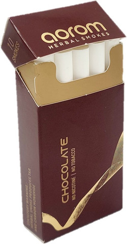 cigarettes and chocolate AOROM Herbal smokes-Chocolate Flavour- Pack of 2, Tobacco & Nicotine free  cigarettes Smoking Cessations Price in India