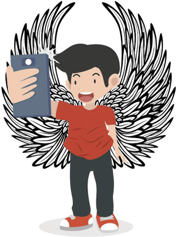 PICASSO SIGNAGE 60 cm Angel Wings Wall Sticker for Living Room