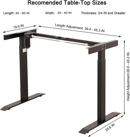 TEKAVO single Motor Height Adjustable frame -Electric Stand