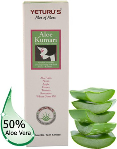 YETURU'S Aloe Kumari Restoring Night Cream (Aloe Vera 50%) 70gms - Price in  India, Buy YETURU'S Aloe Kumari Restoring Night Cream (Aloe Vera 50%) 70gms  Online In India, Reviews, Ratings & Features | Flipkart.com