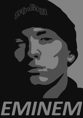 eminem poster black and white