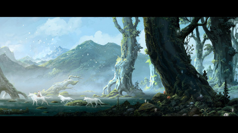 princess mononoke landscape poster
